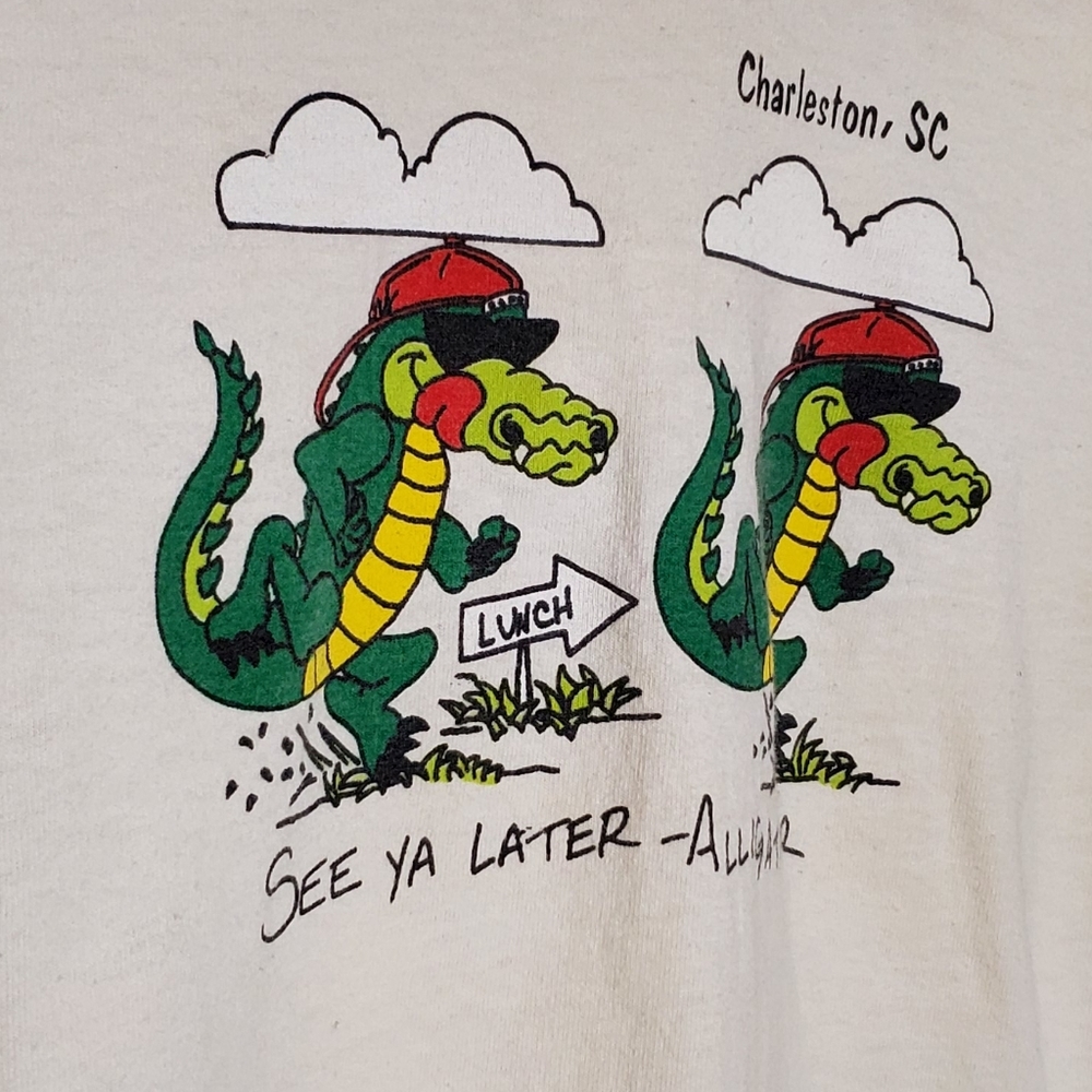 80s Souvenir Graphic See You Later Alligator Cartoon T-Shirt - Picture 7 of 9